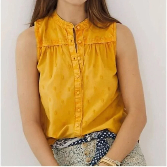 Anthropologie Pilcro Adira Textured Buttondown Tank Top Blouse - Picture 6 of 6